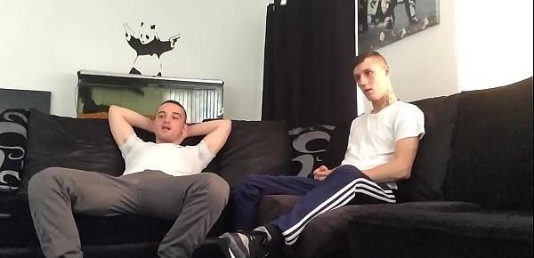  2 straight uk lads wank off  watch porn